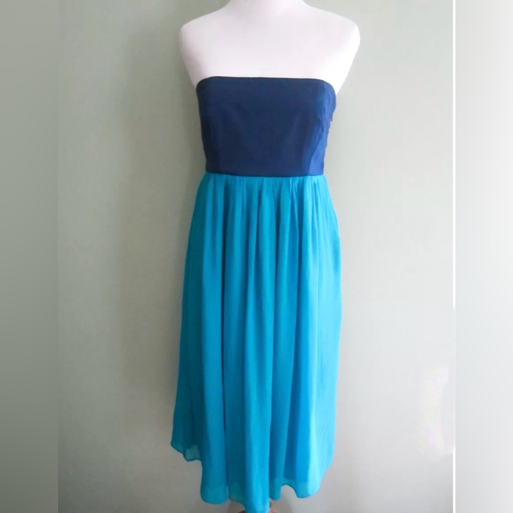 NWT French Connection Strapless Caribbean Blue Fast Hermionie Dress Size 8
